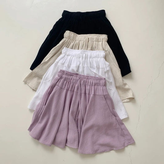 Linen Wind Skirt Pants